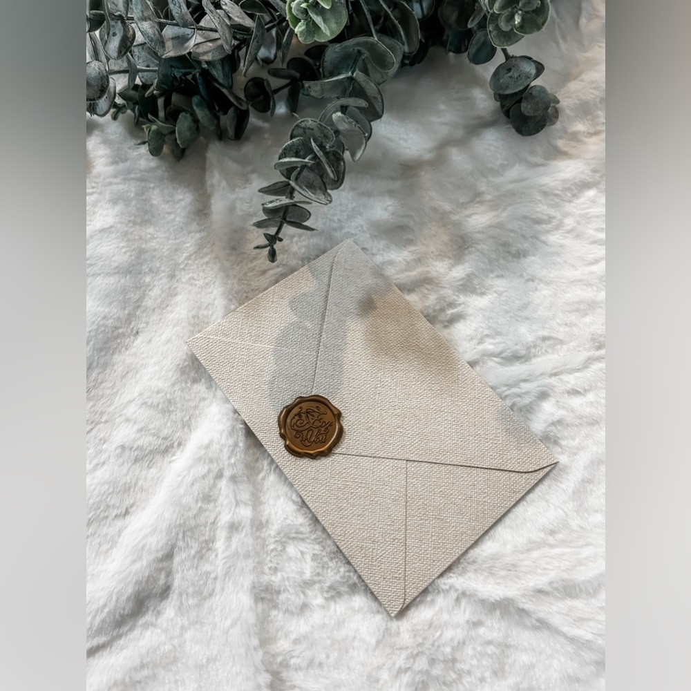 [Set of 10] Beige Texture Envelopes with Stickers